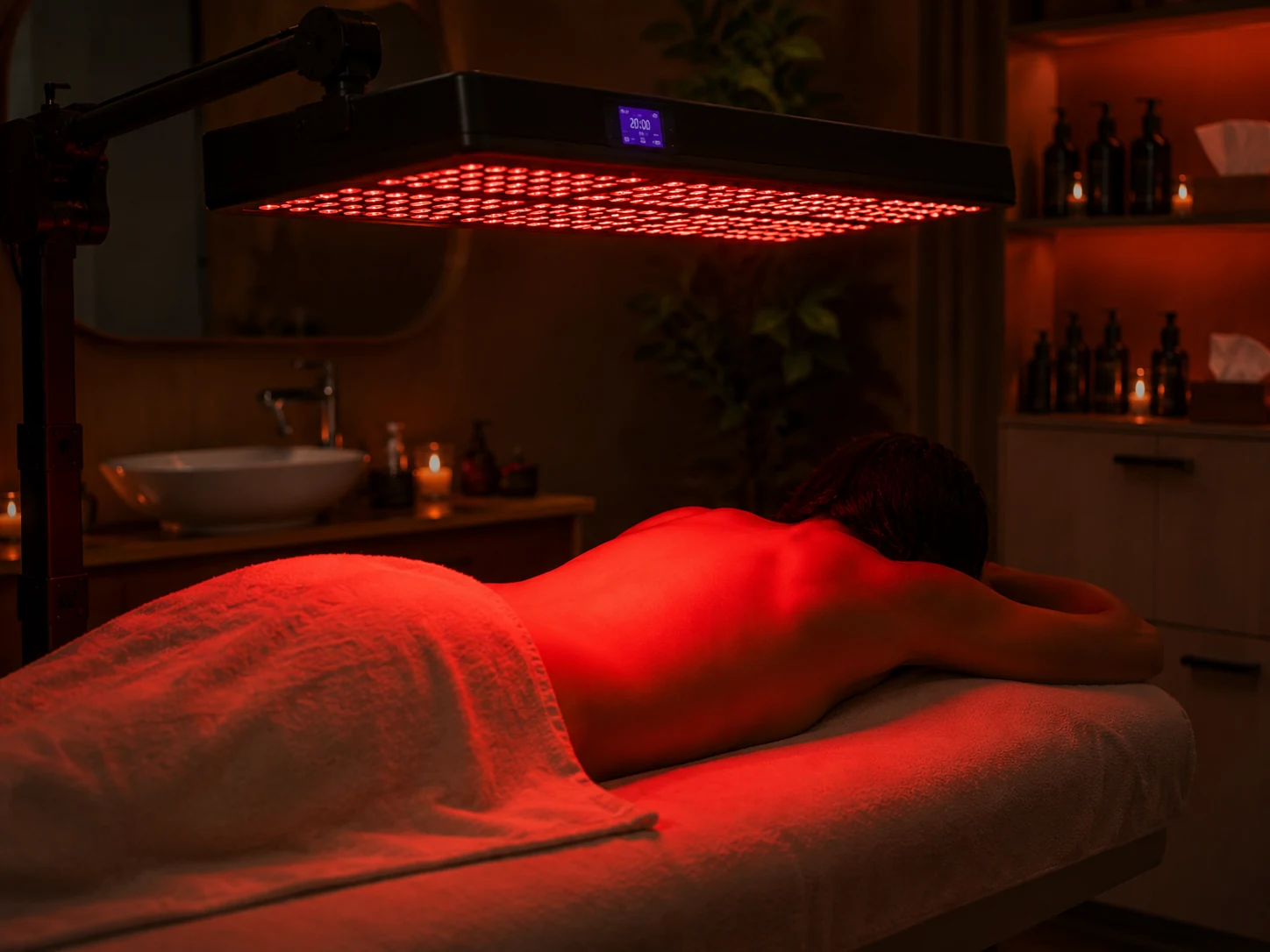 Red light therapy session